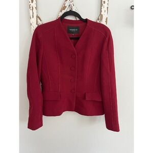Lafayette 148 New York Deep Red Tailored Button Blazer